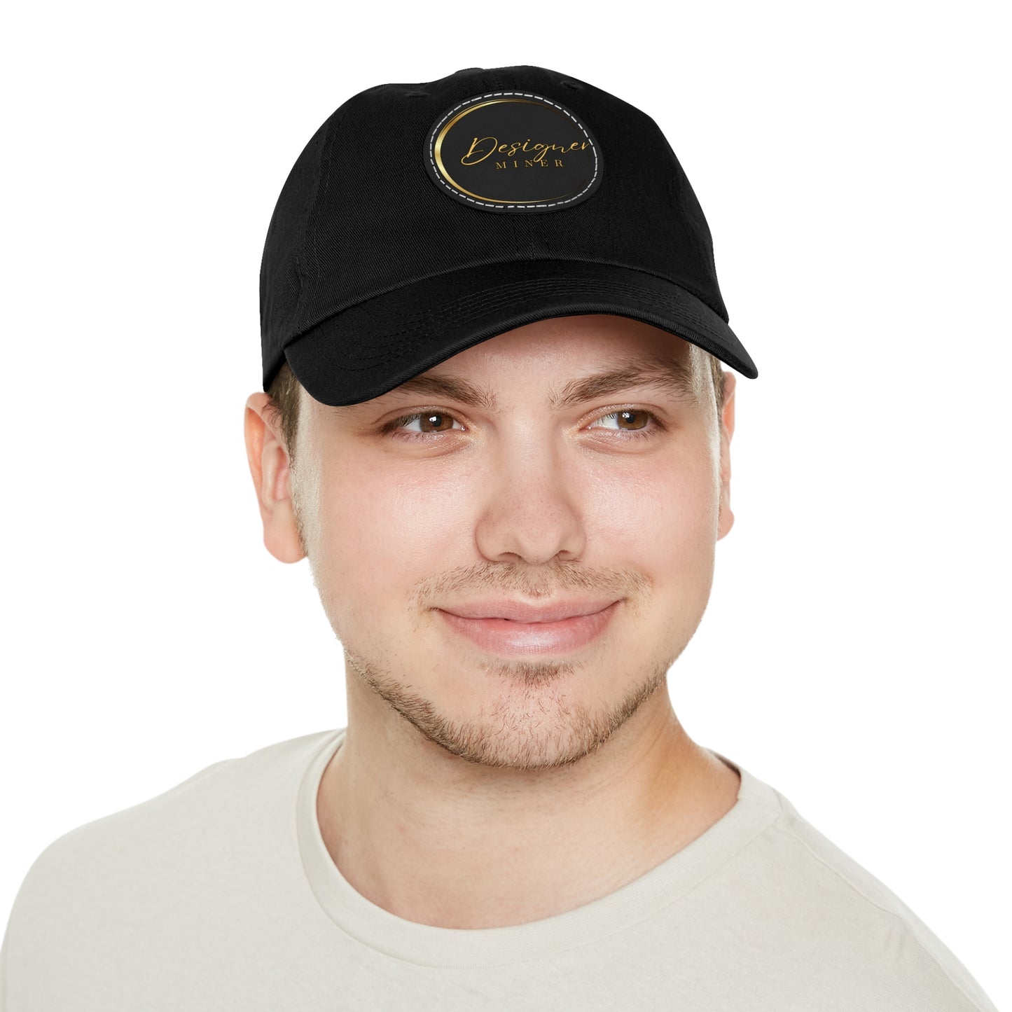Designer Miner design Hat with Leather Patch