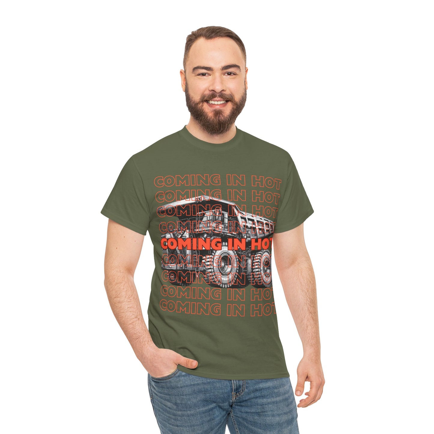 COMING IN HOT Dump Truck Adult T-Shirt