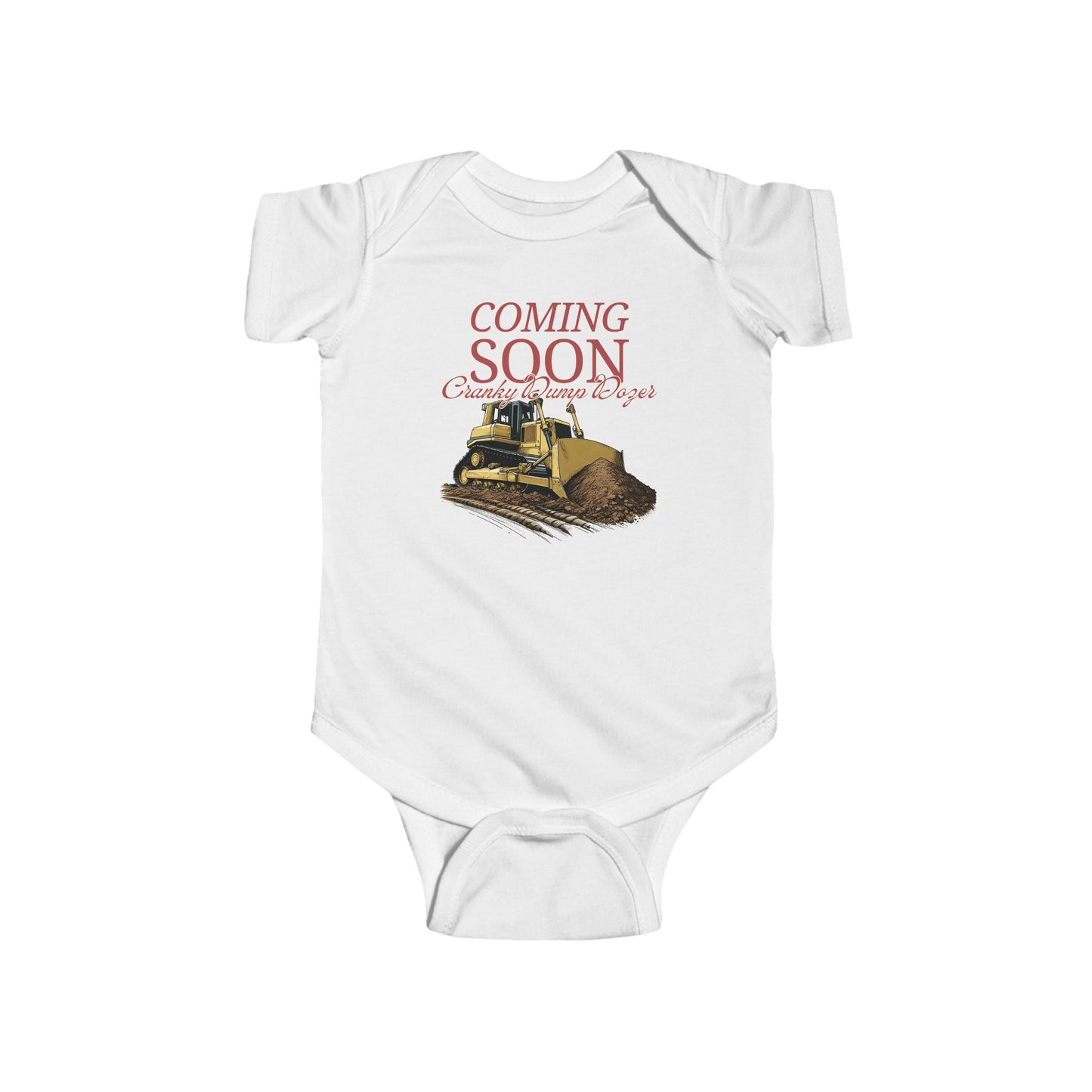 Coming Soon Cranky Dump Dozer Baby Onesie Romper