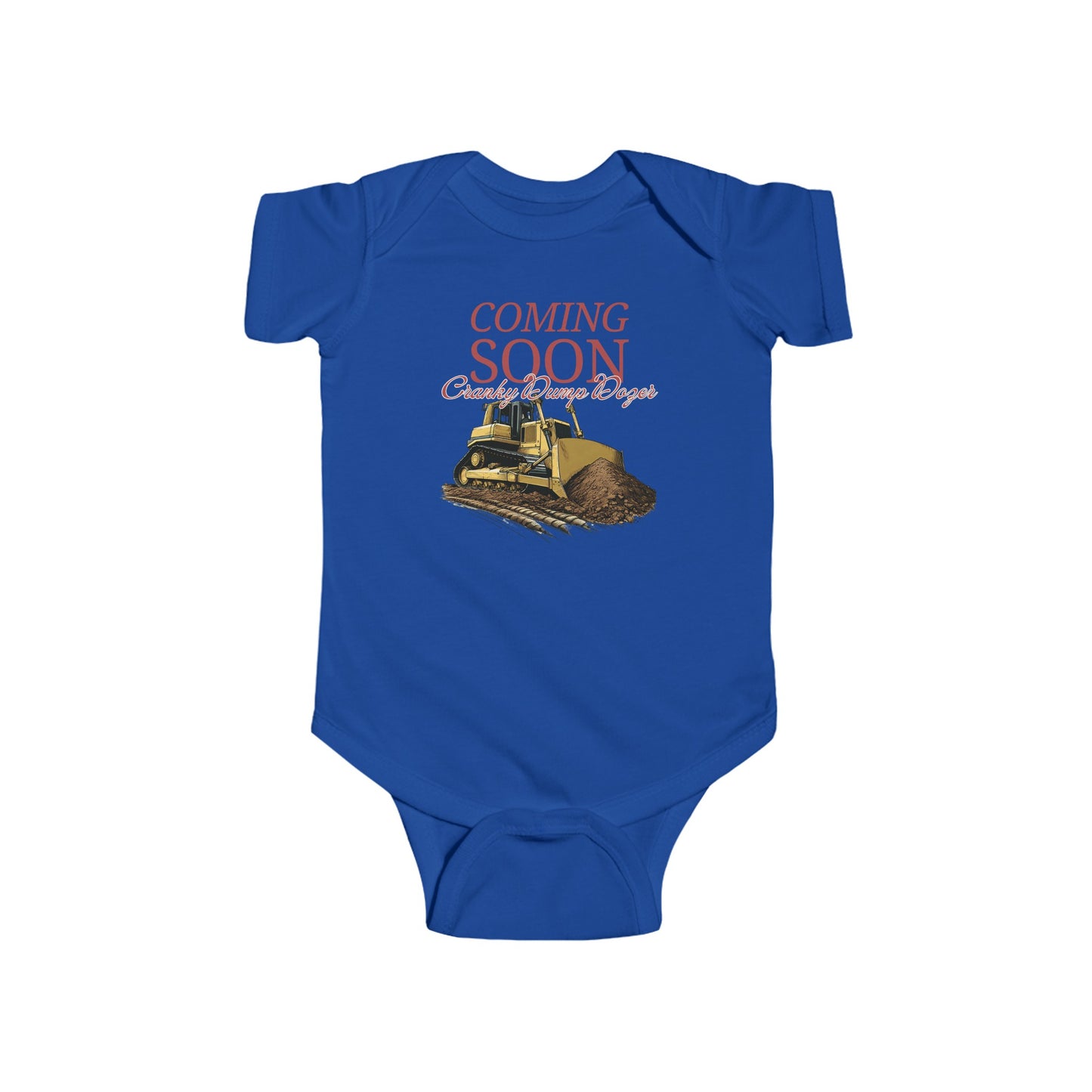 Coming Soon Cranky Dump Dozer Baby Onesie Romper