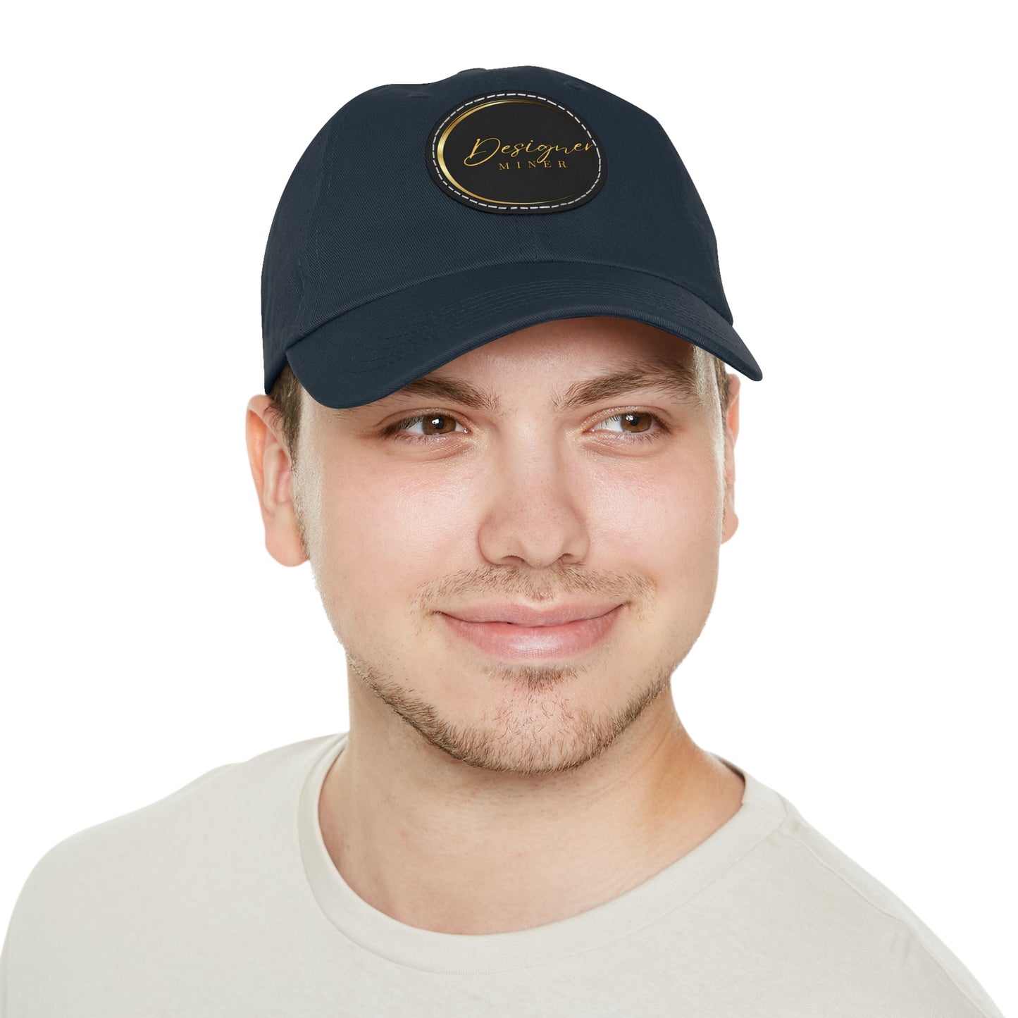 Designer Miner design Hat with Leather Patch
