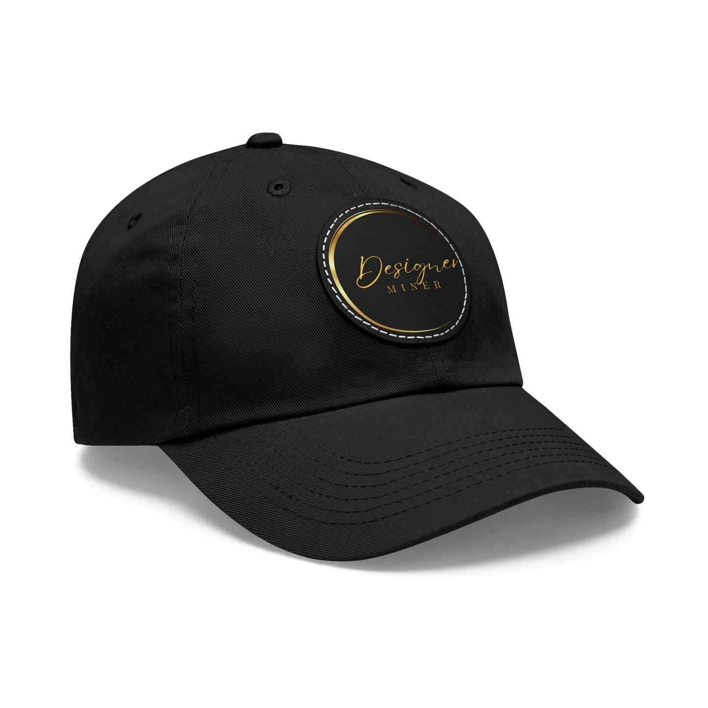 Designer Miner design Hat with Leather Patch