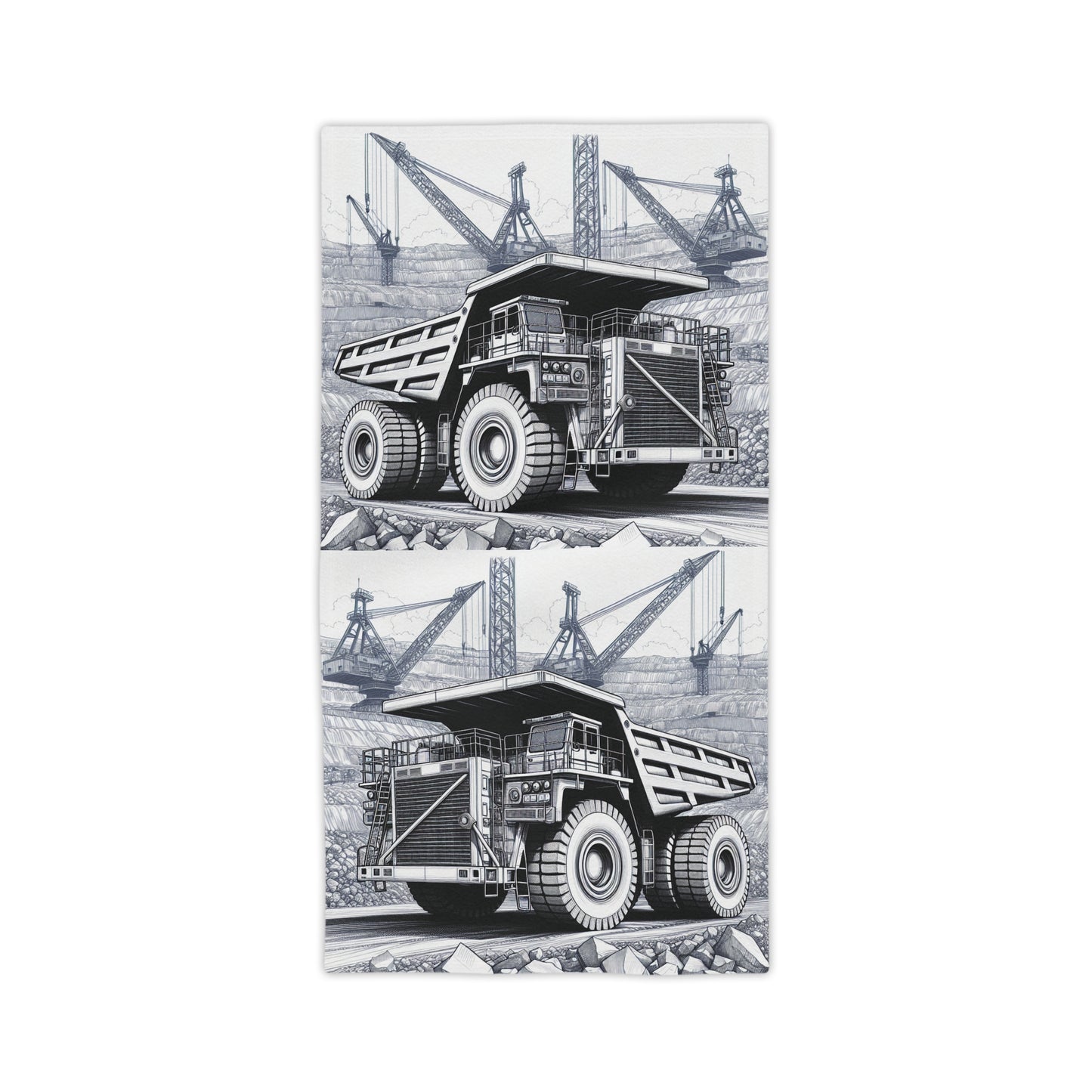 Dump Truck & Dragline Design Beach Towel