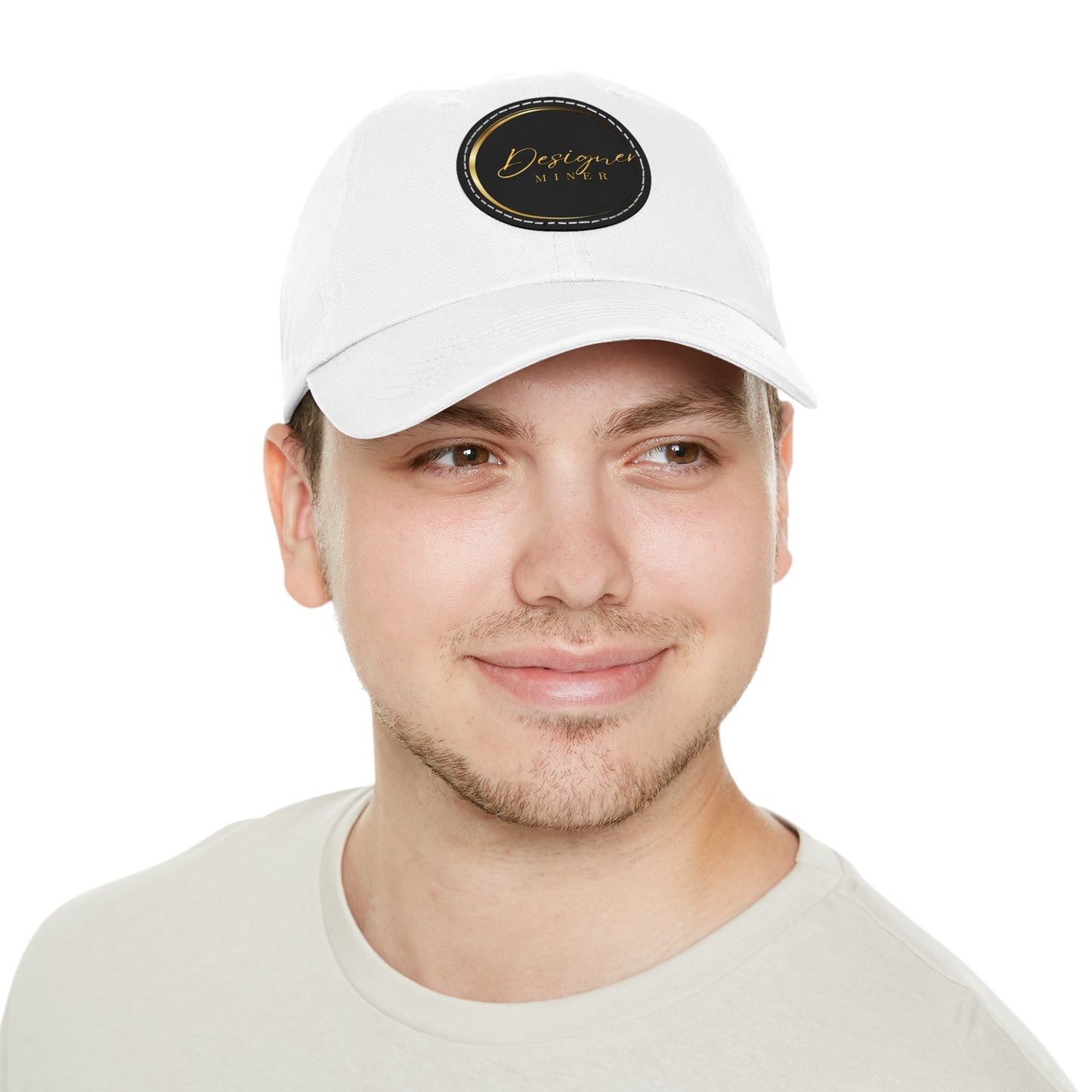 Designer Miner design Hat with Leather Patch