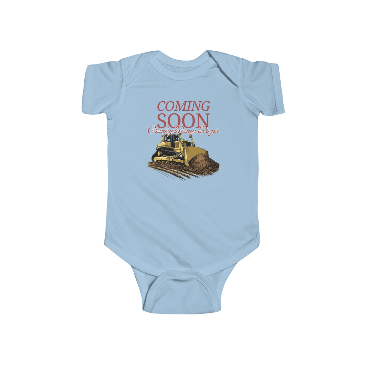 Coming Soon Cranky Dump Dozer Baby Onesie Romper