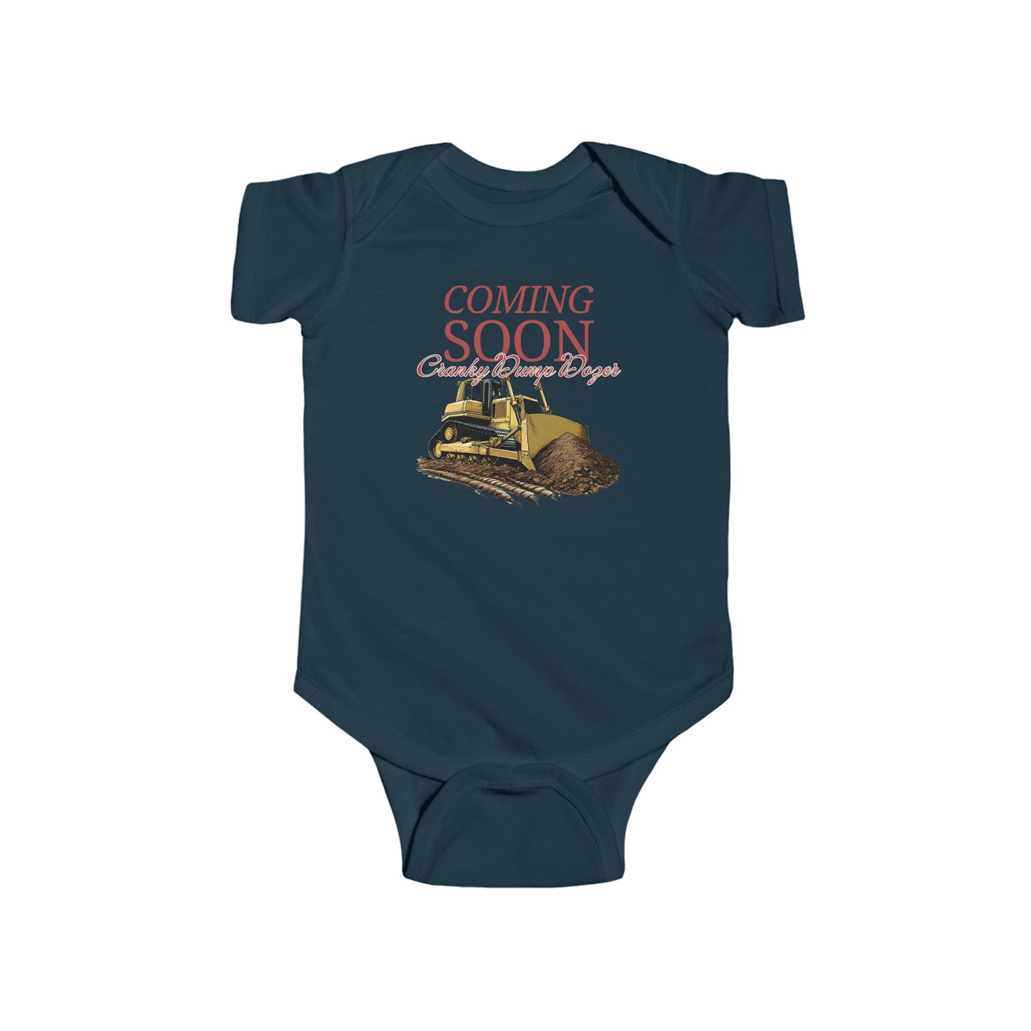 Coming Soon Cranky Dump Dozer Baby Onesie Romper