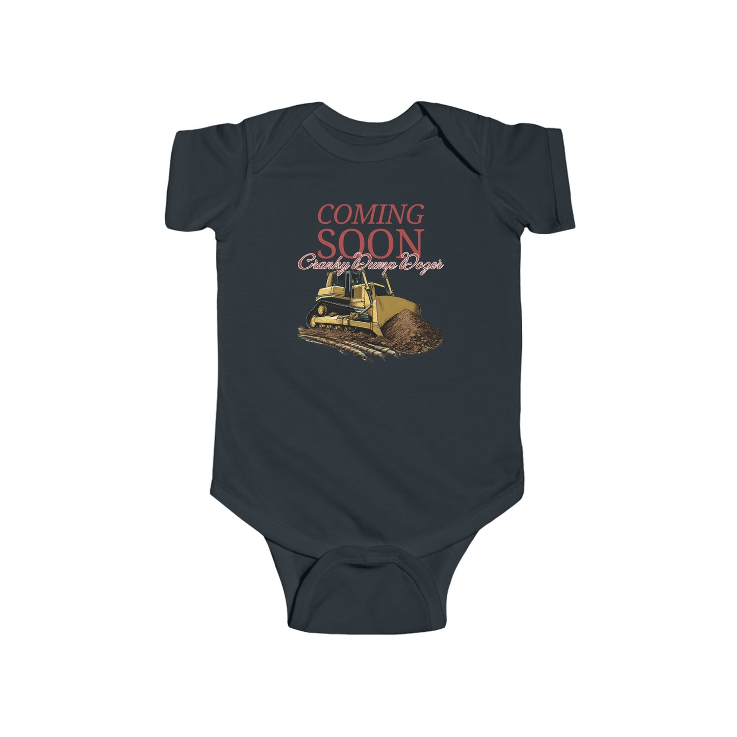 Coming Soon Cranky Dump Dozer Baby Onesie Romper