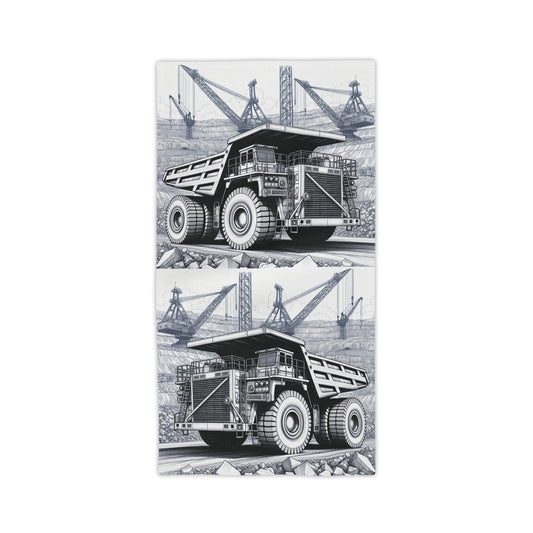 Dump Truck & Dragline Design Beach Towel